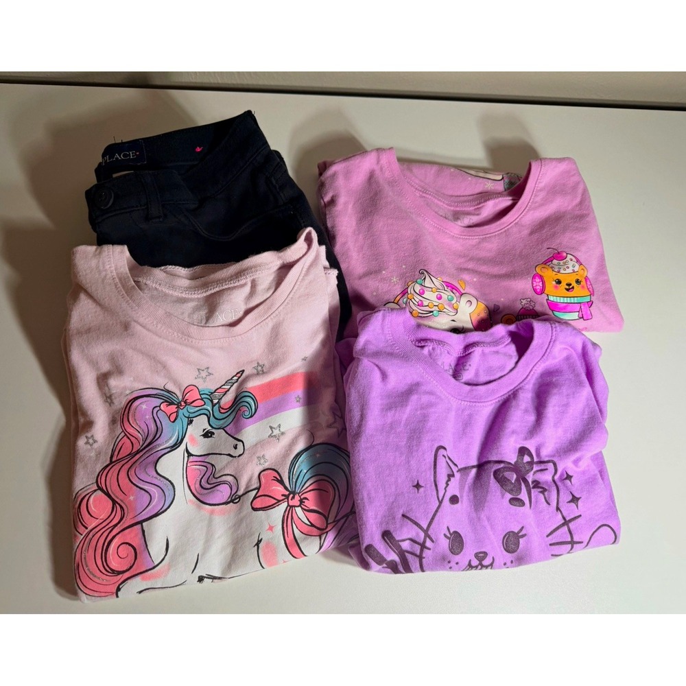 The Children's Place Girls Clothing Lot Size 10 Purple Pink Graphic Tees Pants